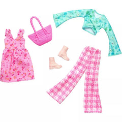 Barbie Doll Clothing, Fashion and Accessory Pack with Cottage Core Theme (2 Outfits)
