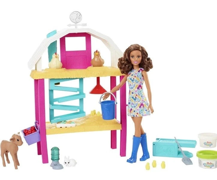 Barbie Doll and Hatch and Gather Egg Farm Playset with Doll, Animals & Accessories for Kids Imaginative Role Play thumbnail