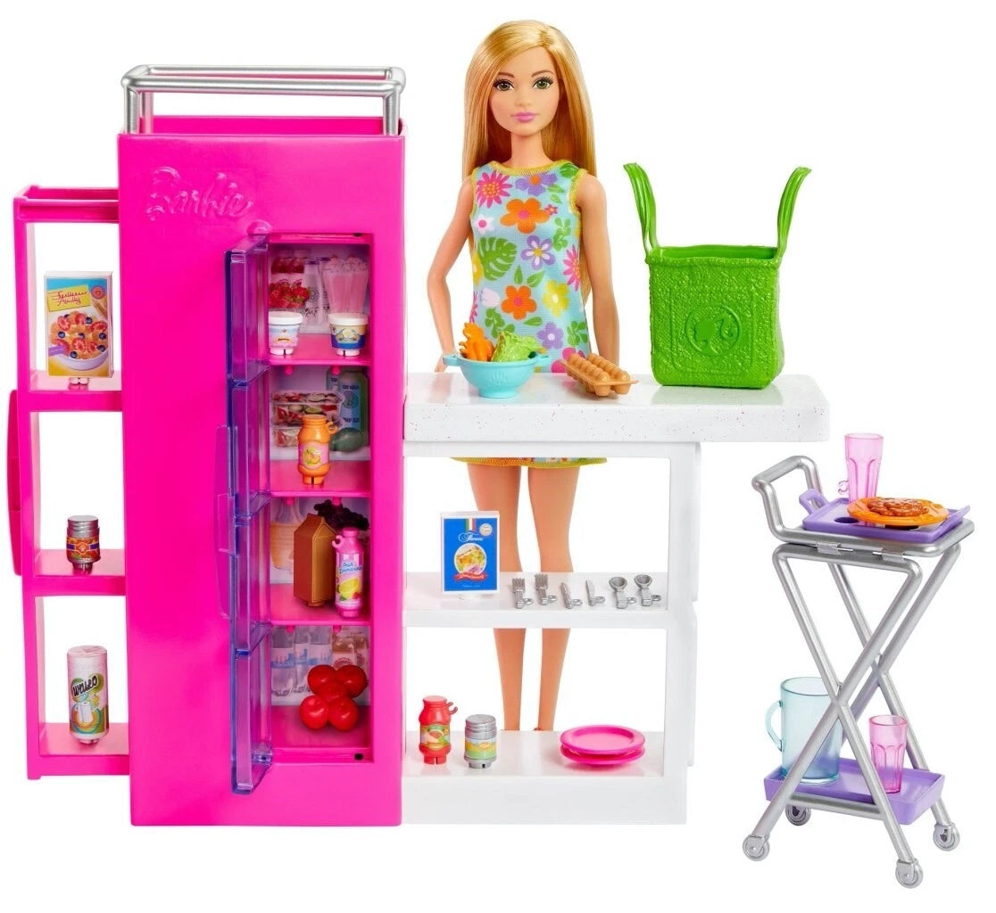 Barbie Doll and Ultimate Pantry Playset with Accessories for Imaginative Kitchen and Shopping Play thumbnail