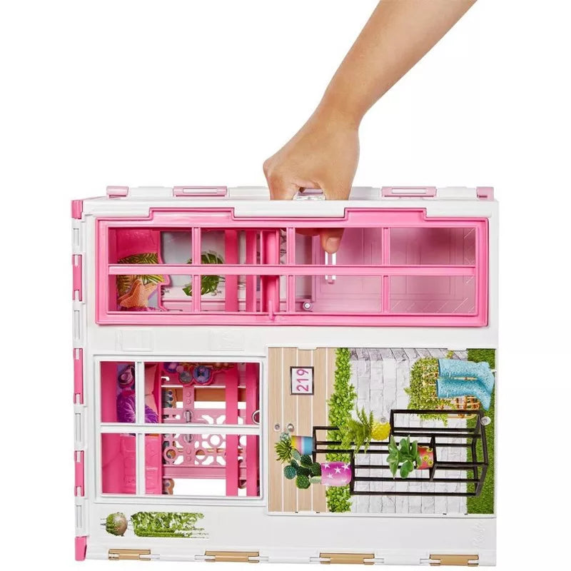 Barbie Dollhouse with Doll, 2 Levels & 4 Play Areas, Fully Furnished thumbnail