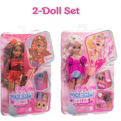 Barbie Dream Besties Playset 2-Doll Bundle – Malibu & Teresa Posable Fashion Dolls with Stylish Accessories, One of Each Included