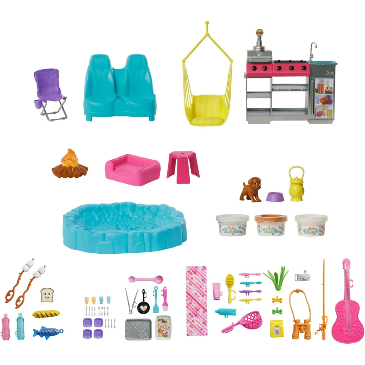 Barbie Dream Camper Playset Fishing Pond, BBQ Grill with Color-Change thumbnail