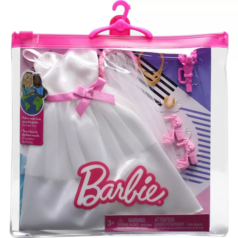 Barbie Dream Wedding Celebration Fashion Pack – Stunning Bridal Gown and Dashing Groom Suit for Dolls, Perfect for Wedding-Themed Play thumbnail