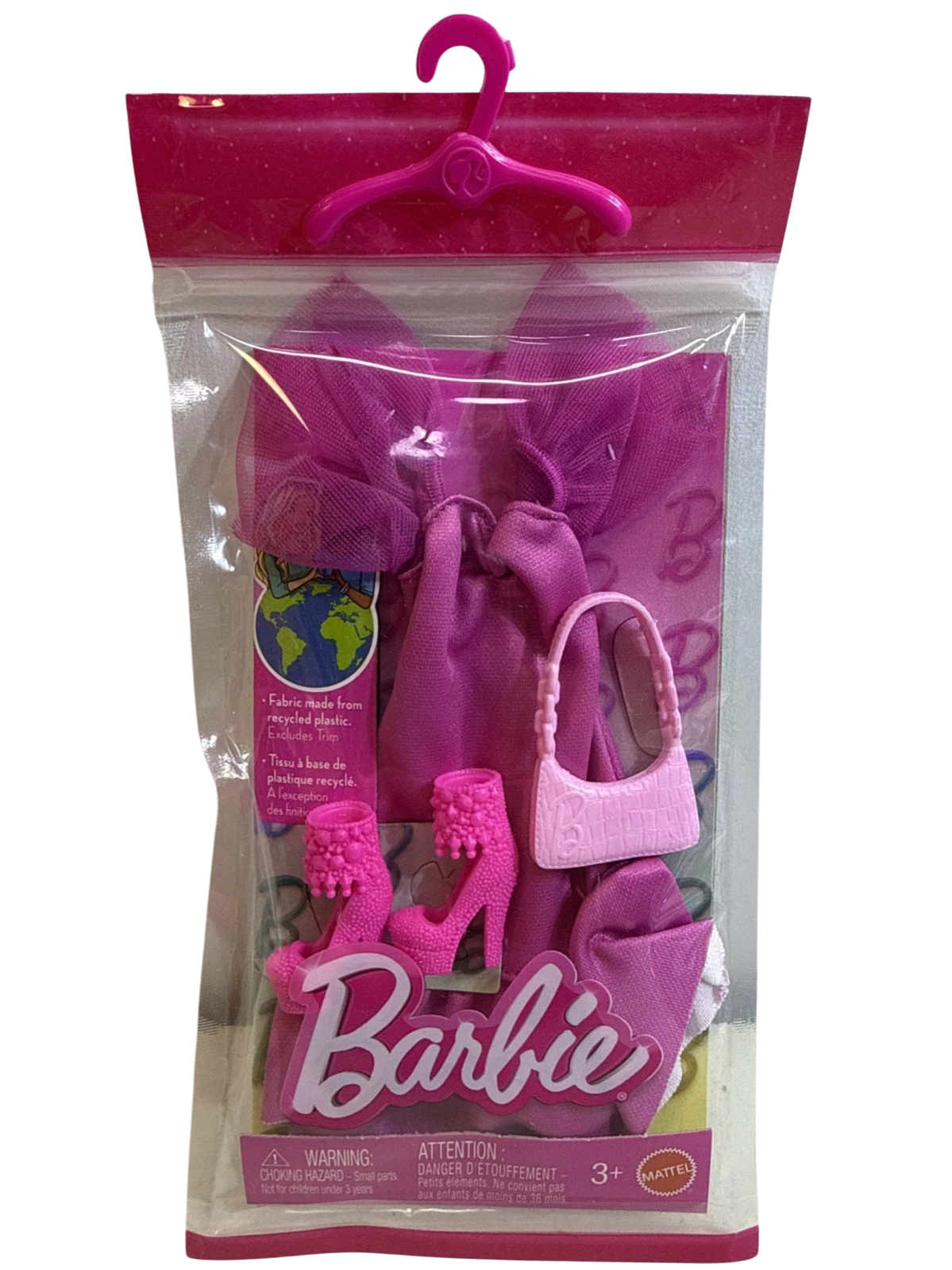 Barbie Fashion Outfit Set – Pink Party Dress with Shoes and Purse thumbnail