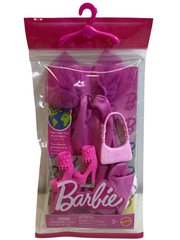 Barbie Fashion Outfit Set – Pink Party Dress with Shoes and Purse