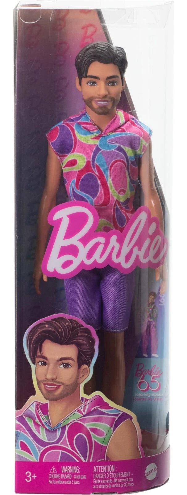 Barbie Fashionistas Ken Doll #227, With Totally Hair, 65th Anniversary