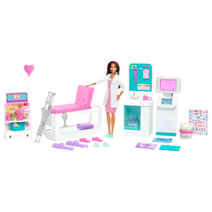 Barbie Fast Cast Clinic Doll & Playset, Brunette Doll & 30+ Accessories Including Molds & Dough. Dive into a world of caregiving excitement with the Barbie Fast Cast Clinic playset! GTN61
