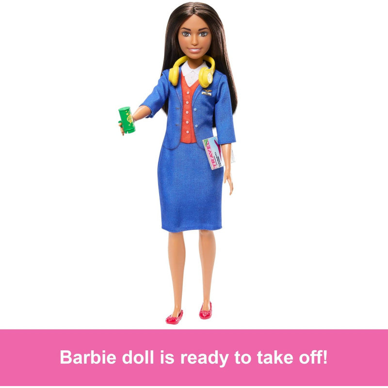 Barbie Flight Attendant Doll with Uniform and Accessories for Imaginative Play thumbnail