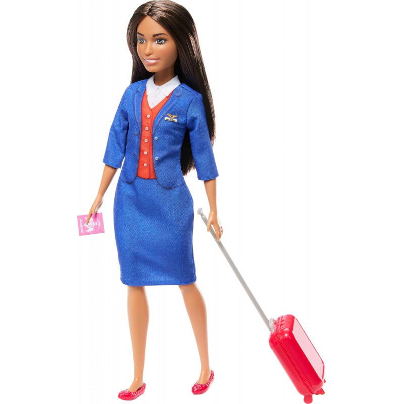 Barbie Flight Attendant Doll with Uniform and Accessories for Imaginative Play thumbnail