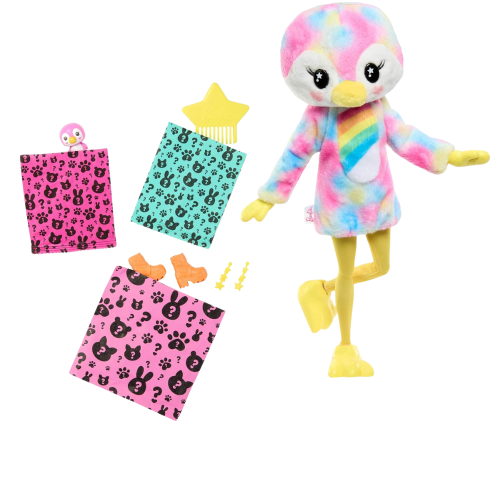 Barbie Cutie Reveal Doll & Accessories, Color Dream Series, Tie-Dyed Penguin Plush Costume & 10 Surprises. Barbie Cutie Reveal dolls offer an exciting unboxing experience HRK40 thumbnail