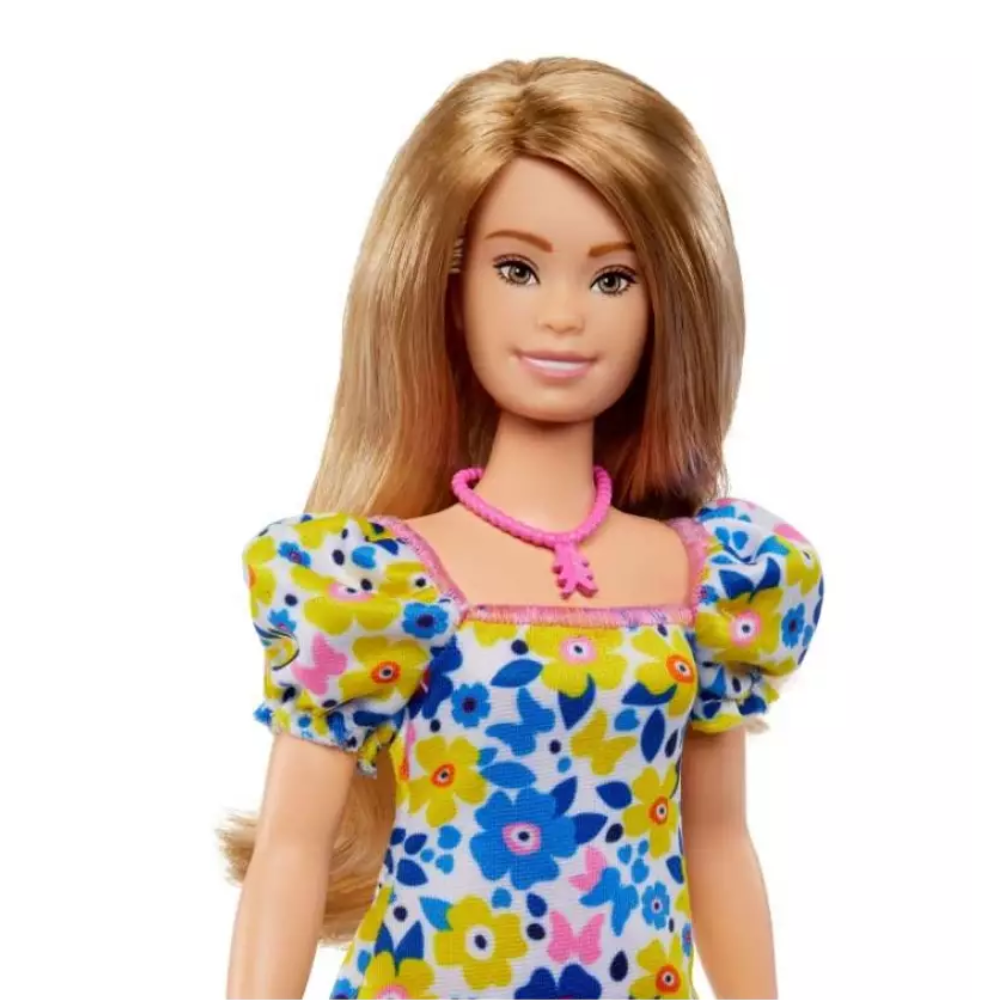 Barbie Fashionistas Doll #208, Doll with Down Syndrome Wearing Floral Dress Barbie® Fashionistas™ dolls inspire endless storytelling, encouraging kids to have fun with fashion while imagining everything they can become! HJT05 thumbnail