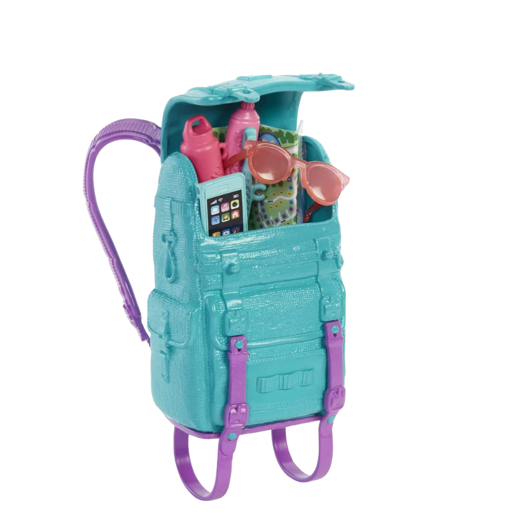 Barbie Malibu Doll & 10+ Accessories, Camping-Theme Set with Puppy, Sleeping Bag & More. Embark on an exciting adventure with 'Brooklyn' Barbie doll in this camping playset, inspired by the popular Barbie series, It Takes Two! HDF73 thumbnail