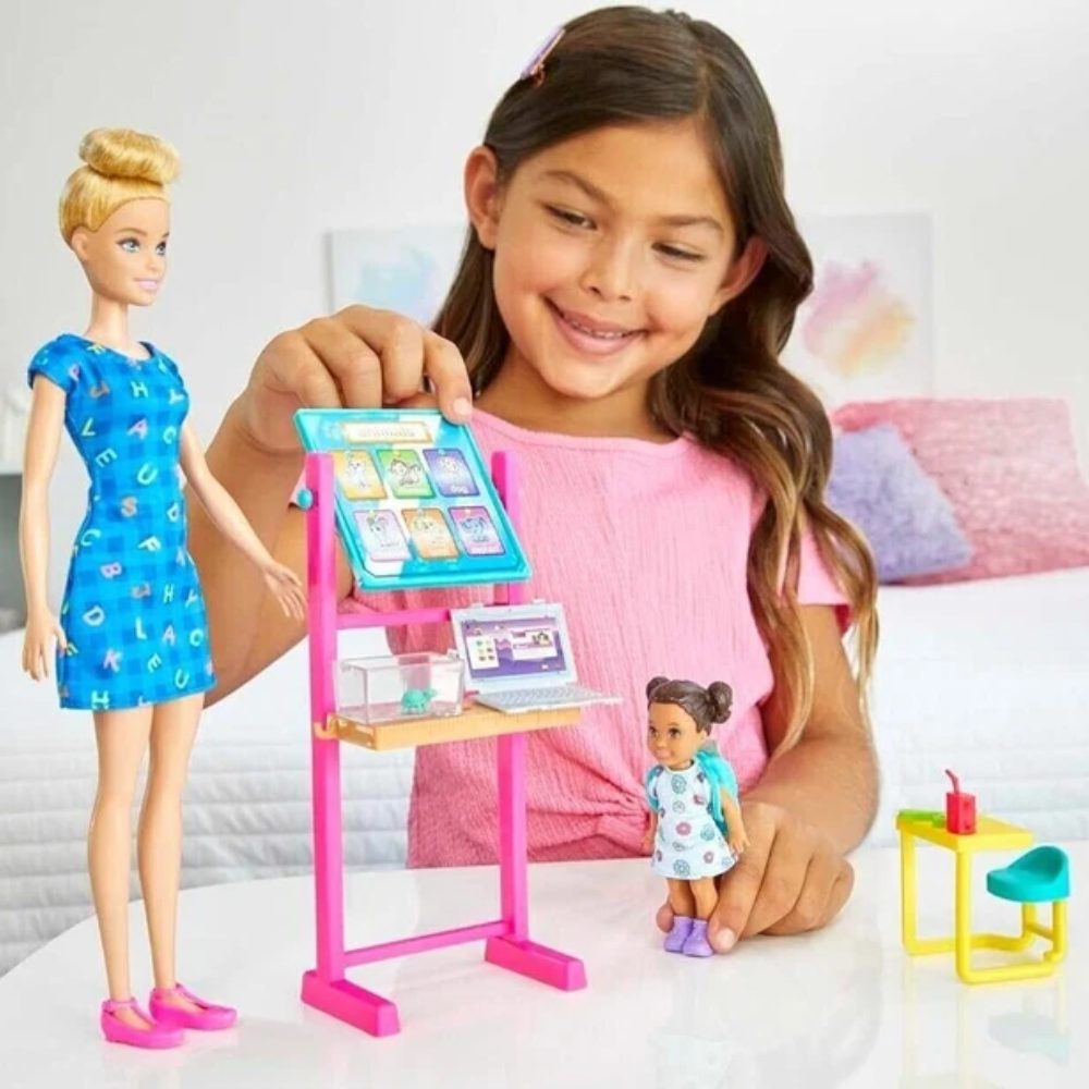 Barbie Careers Teacher Playset with Blonde Fashion Doll HCN19 thumbnail