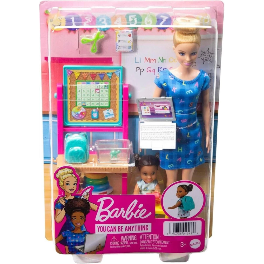 Barbie Careers Teacher Playset with Blonde Fashion Doll HCN19 thumbnail