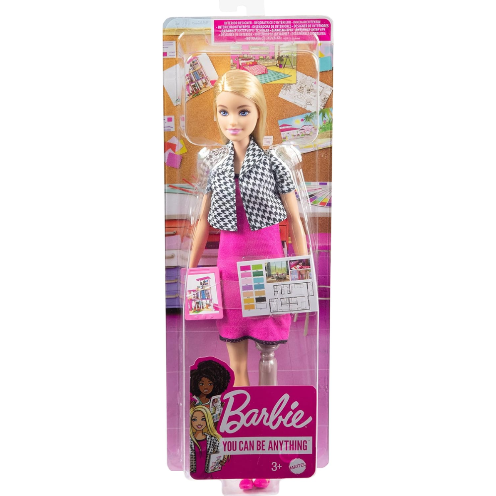 Barbie Careers Fashion Doll & Accessories, Interior Designer with Prosthetic Leg This Barbie doll highlights diversity by featuring a prosthetic leg, encouraging acceptance and helping children appreciate different abilities HCN12 thumbnail