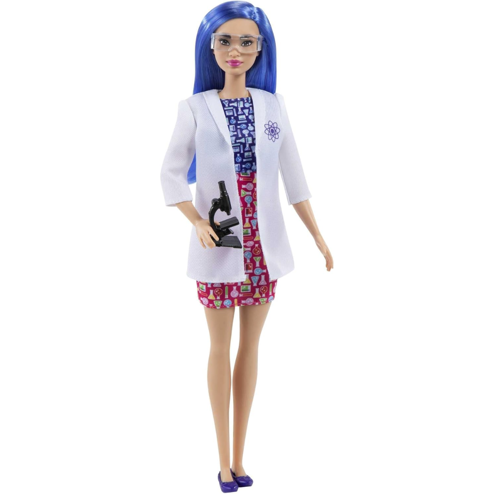 Barbie Careers Fashion Doll & Accessory, Scientist with Blue Hair Encourages young girls by highlighting a career in science, fostering an interest in STEM fields and inspiring future goals through creative play. HCN11 thumbnail