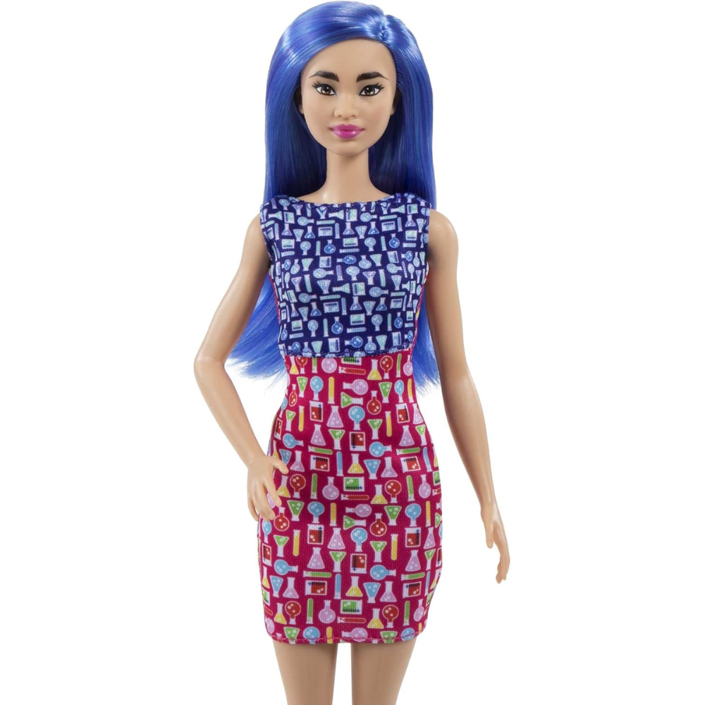 Barbie Careers Fashion Doll & Accessory, Scientist with Blue Hair Encourages young girls by highlighting a career in science, fostering an interest in STEM fields and inspiring future goals through creative play. HCN11 thumbnail