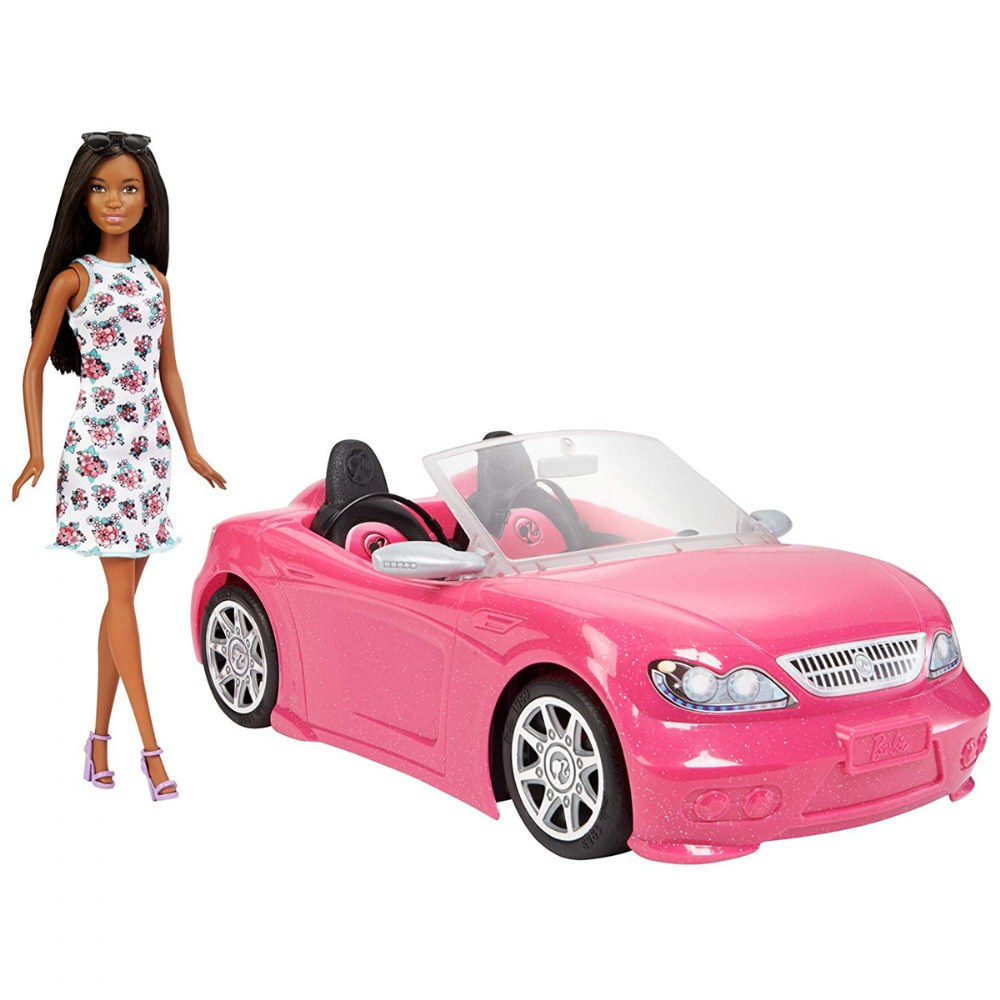Barbie - Convertible Car and Brunette Doll HBY30 thumbnail