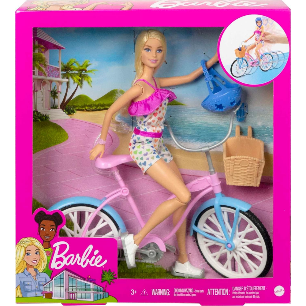 Barbie Doll & Bike Set with Accessories HBY28 thumbnail