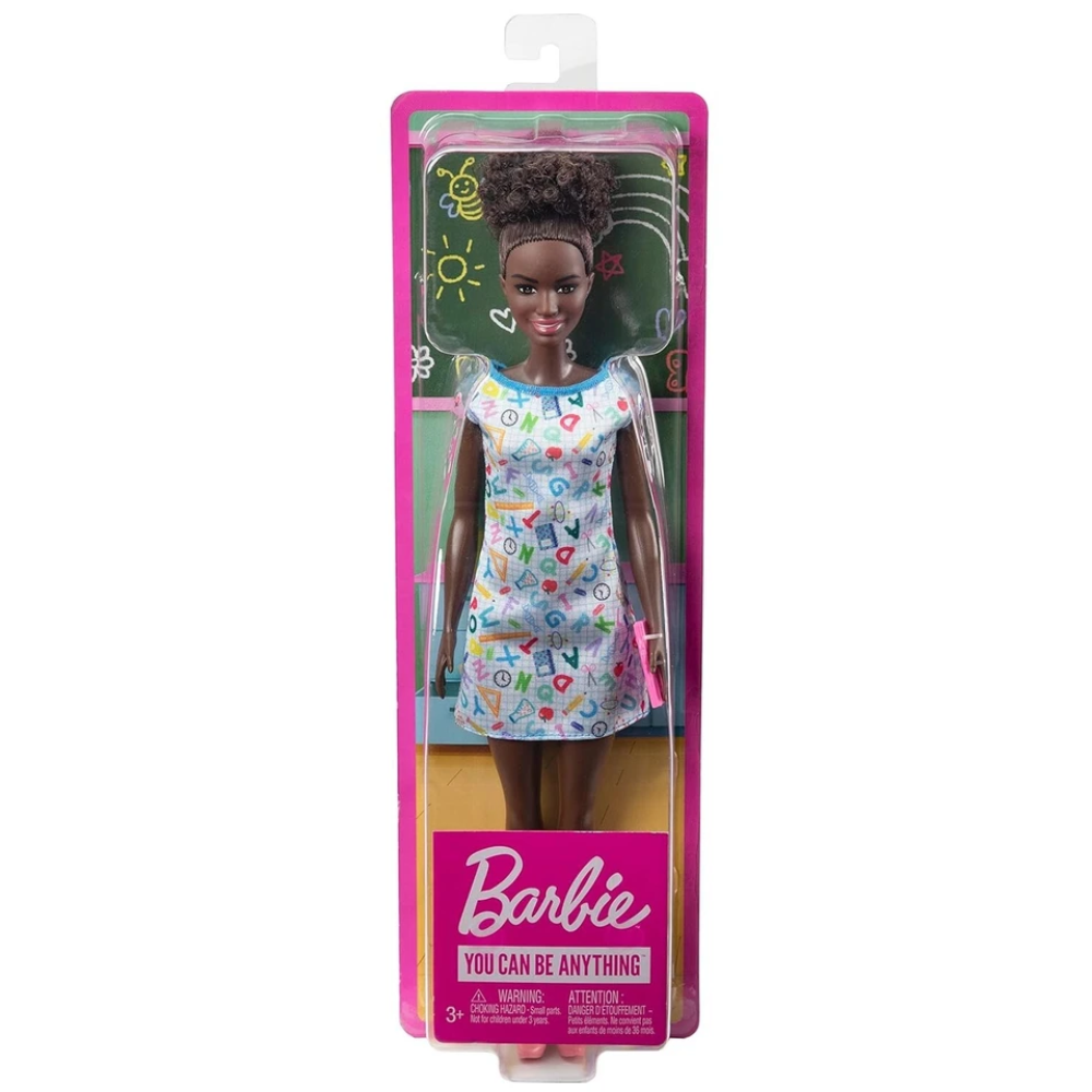 Barbie You Can Be Anything School Teacher Barbie Teacher doll sparks creativity and imaginative play, highlighting teaching as a fulfilling career and motivating children to think about their future aspirations. HBW97 thumbnail