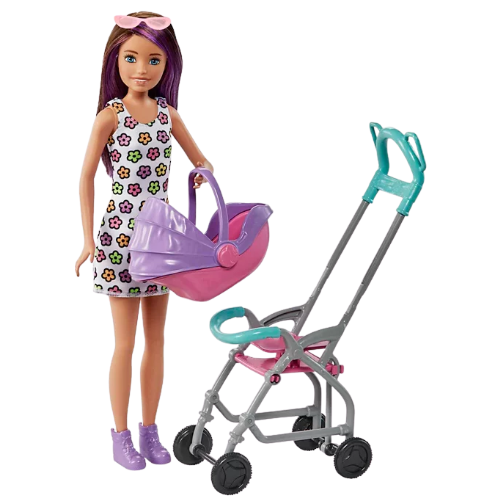 Barbie Skipper Babysitters Inc. Stroller Playset with Skipper & Baby Dolls Barbie Skipper Babysitters Inc. playsets encourage imaginative play, allowing kids to explore their nurturing side as they take on the role of a babysitter. GXT34 thumbnail