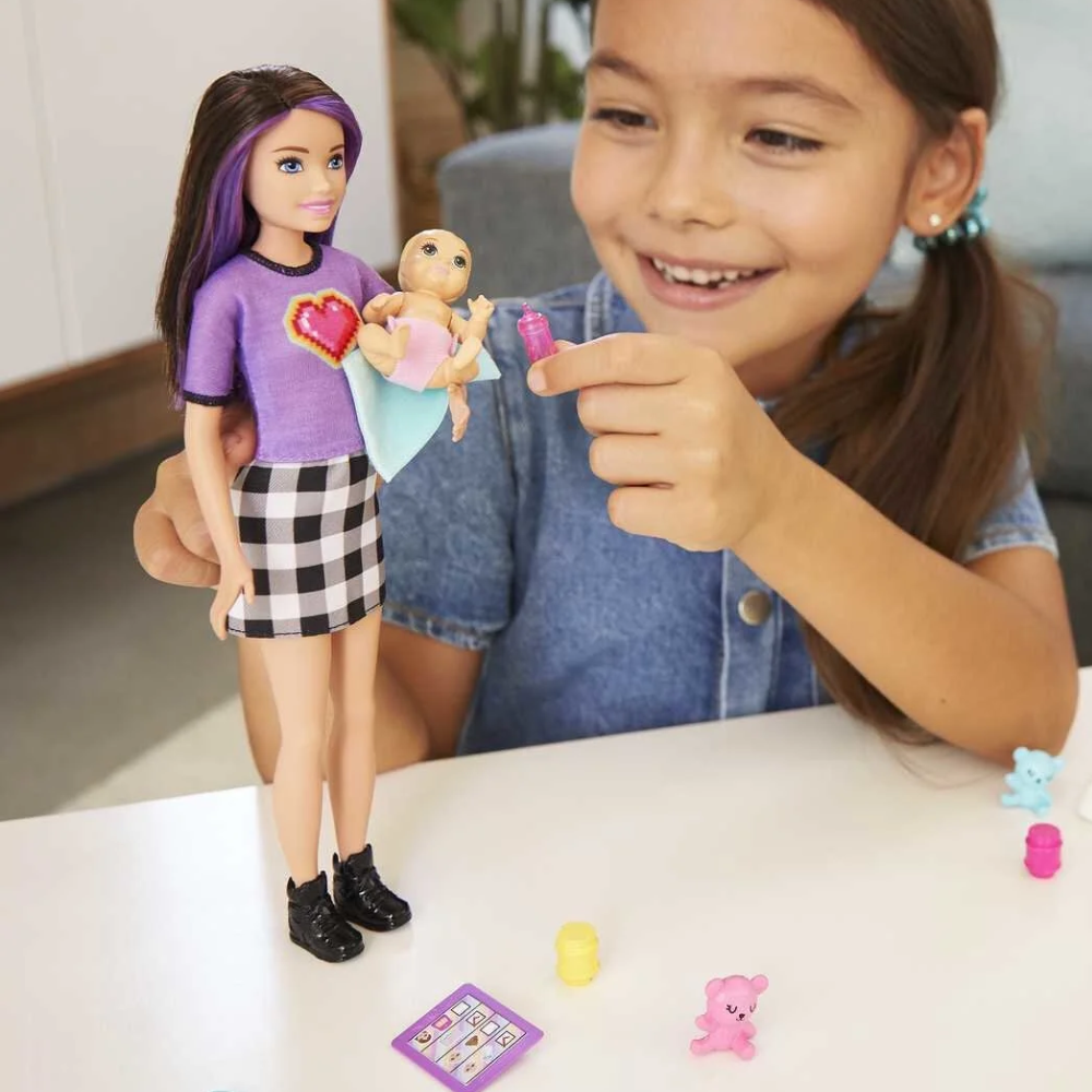Barbie Skipper Babysitters Inc Doll & Accessories. Children will enjoy taking on the role of a babysitter and looking after others during various babysitting adventures! GRP11 thumbnail