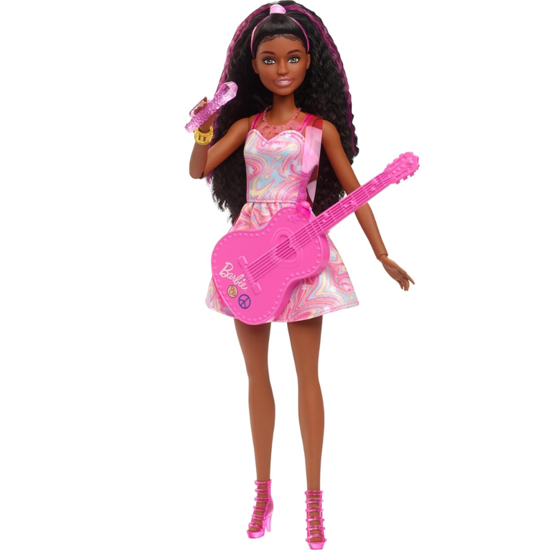 Barbie 65th Anniversary Doll & 10 Accessories, Pop Star Set with Brunette Singer Doll Commemorate Barbie doll's 65th anniversary with a special collection of fashion dolls HRG43 thumbnail