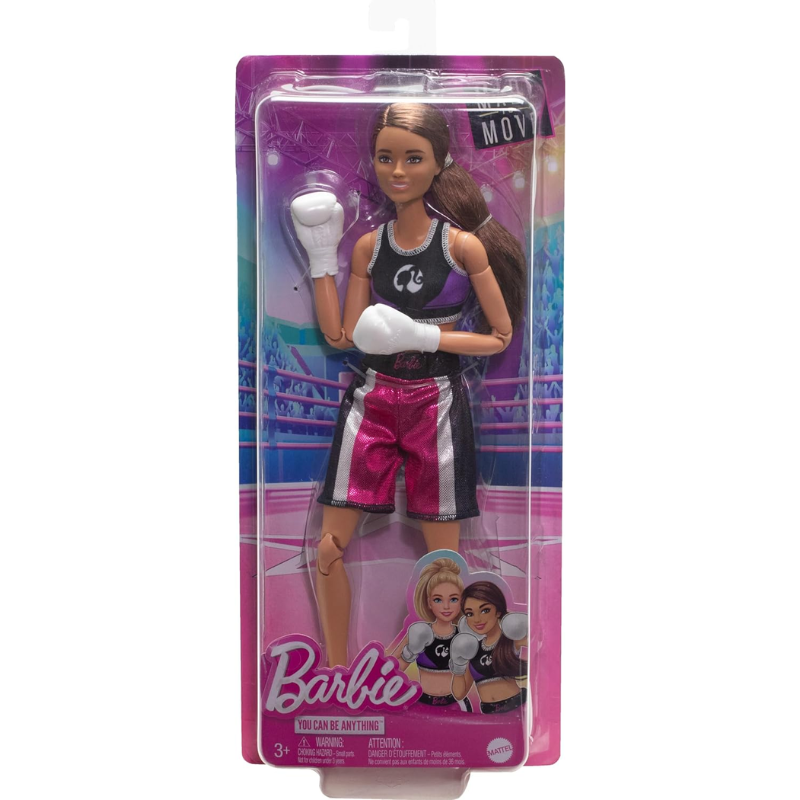 Barbie Careers Fashion Doll & Accessories, Made to Move Brunette Boxer Barbie Made to Move Careers dolls give kids the opportunity to explore and act out various athletic professions!  HRG40 thumbnail