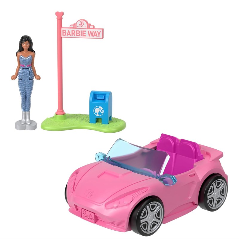 Barbie Mini BarbieLand Toy Vehicle Playset with 1.5-inch Doll & Convertible Car. The Mini BarbieLand vehicle is compact and lightweight, making it easy for little hands to carry and play with anywhere, while boosting creativity and convenience. HYF42 thumbnail