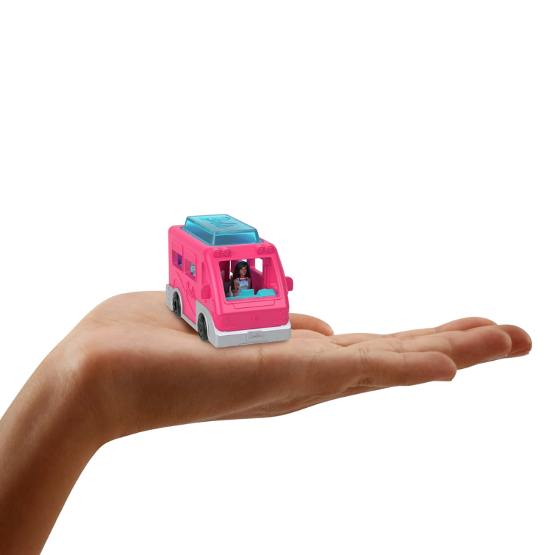Barbie Mini BarbieLand Playsets with Toy Vehicle & 1.5-inch Doll, DreamCamper. Step into the world of Mini BarbieLand, where big dreams come to life in a miniature Barbie world full of imagination and endless possibilities! HYF39 thumbnail