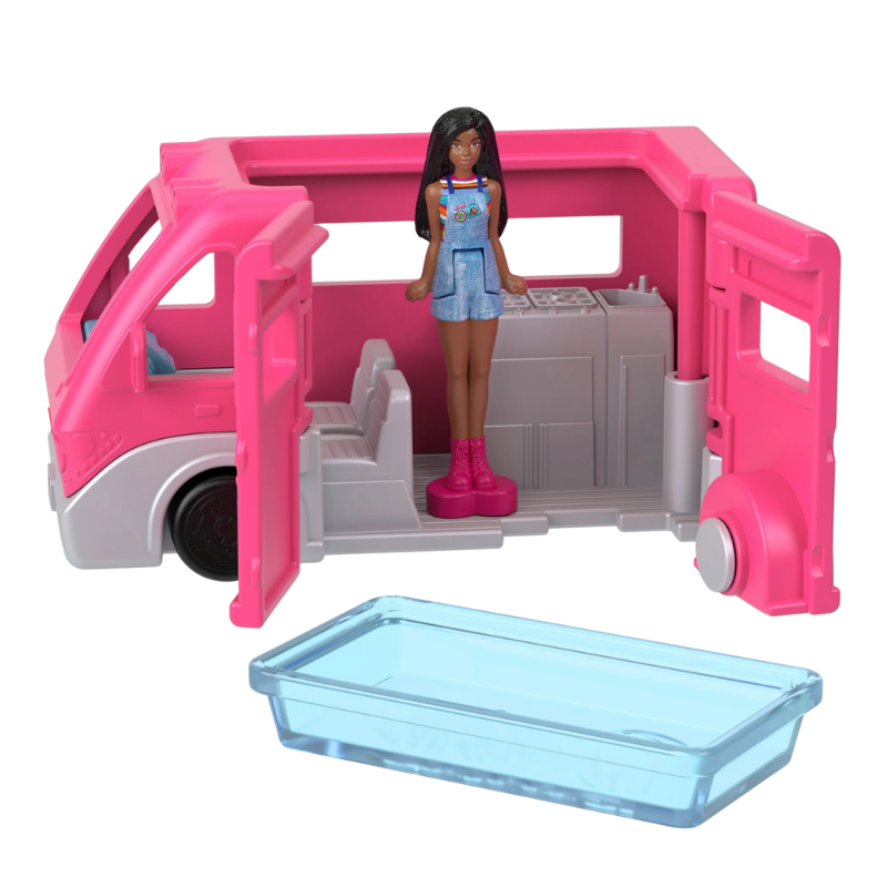 Barbie Mini BarbieLand Playsets with Toy Vehicle & 1.5-inch Doll, DreamCamper. Step into the world of Mini BarbieLand, where big dreams come to life in a miniature Barbie world full of imagination and endless possibilities! HYF39 thumbnail