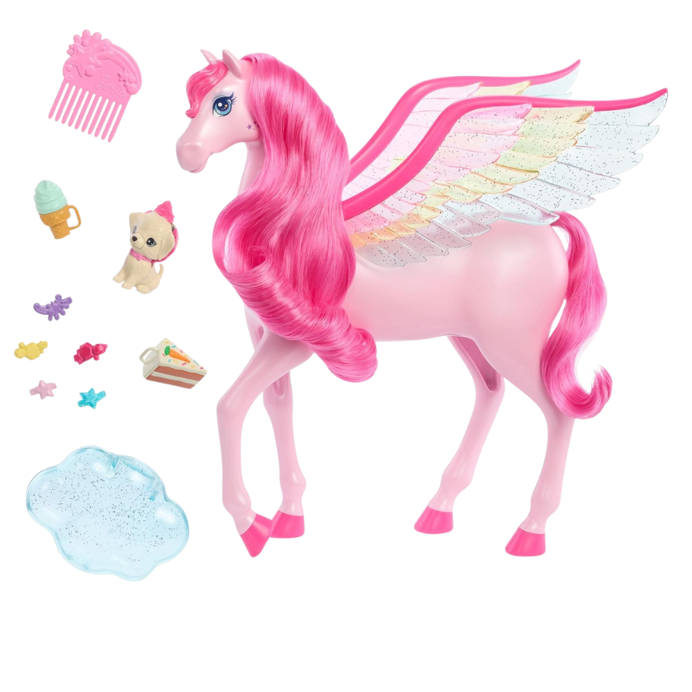 Barbie A Touch of Magic Pink Pegasus with Puppy, Winged Horse Toys with Lights and Sounds thumbnail
