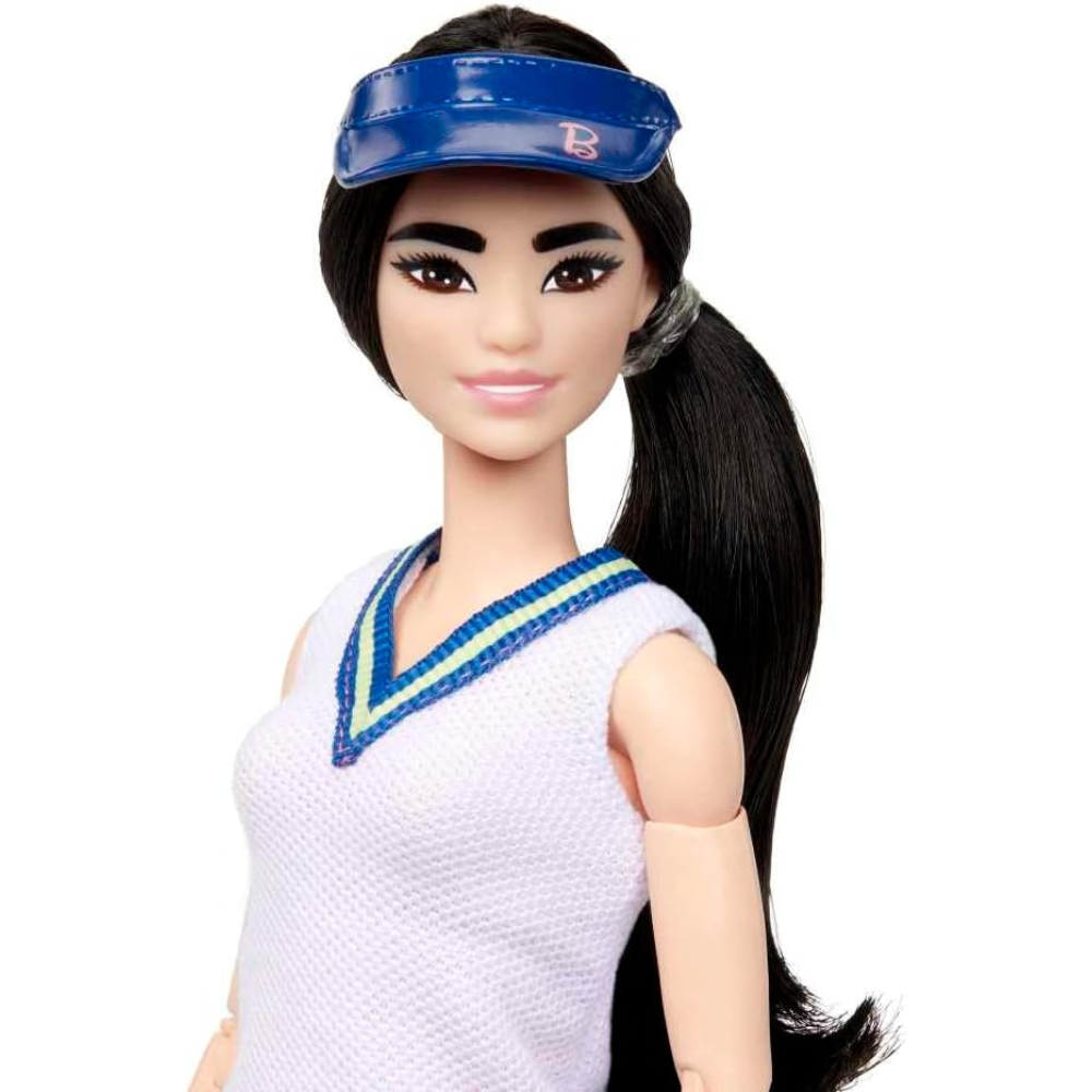 Barbie Careers Fashion Doll & Accessories, Made to Move Tennis Player This Barbie tennis champion doll is set to ace the game with 22 movable joints, allowing kids to assist her in serving, volleying, and playing! HKT73 thumbnail
