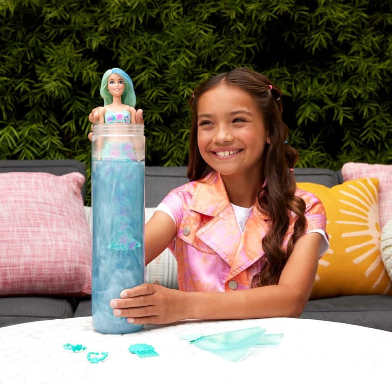 Barbie Color Reveal Mermaid Series Doll & Accessories with 6 Surprises Packed with 6 exciting surprises, Barbie Color Reveal dolls bring ocean-themed fun to life HRK12 thumbnail