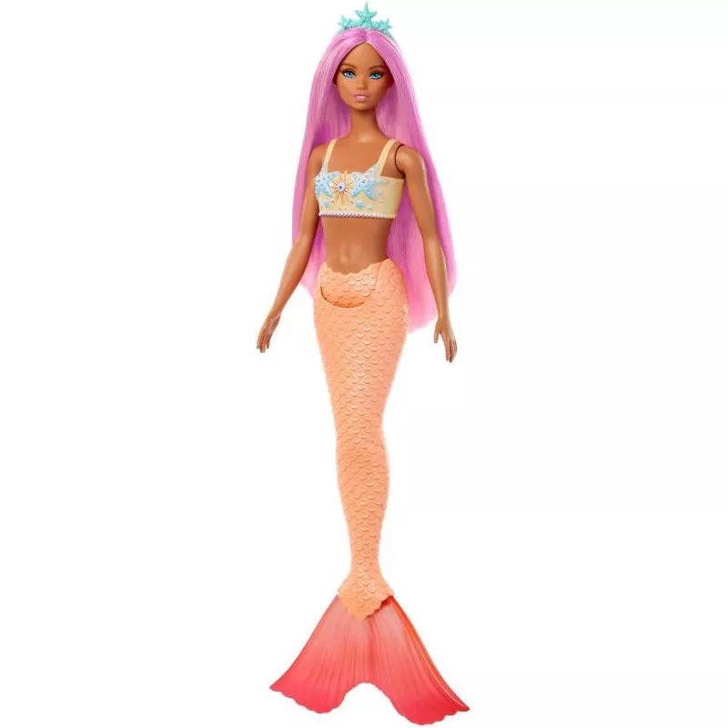 Barbie Mermaid Doll with Pink Hair, Soft Orange Tail and Headband Accessory
