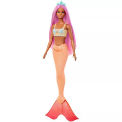 Barbie Mermaid Doll with Pink Hair, Soft Orange Tail and Headband Accessory