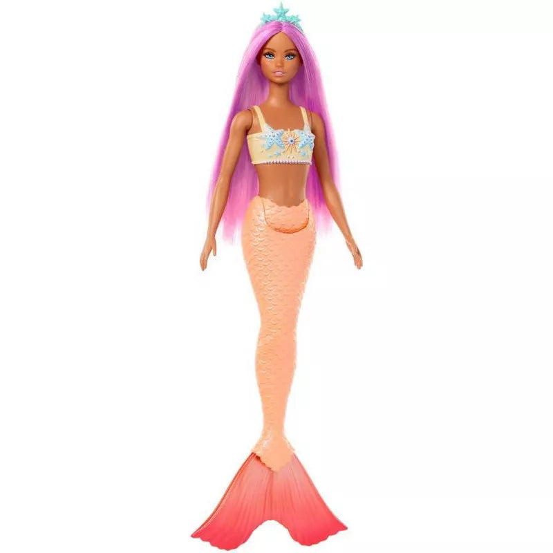 Barbie Mermaid Doll with Pink Hair, Soft Orange Tail and Headband Accessory thumbnail