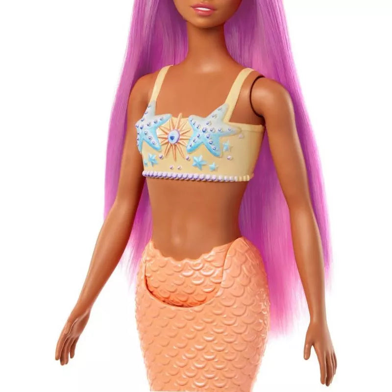 Barbie Mermaid Doll with Pink Hair, Soft Orange Tail and Headband Accessory thumbnail