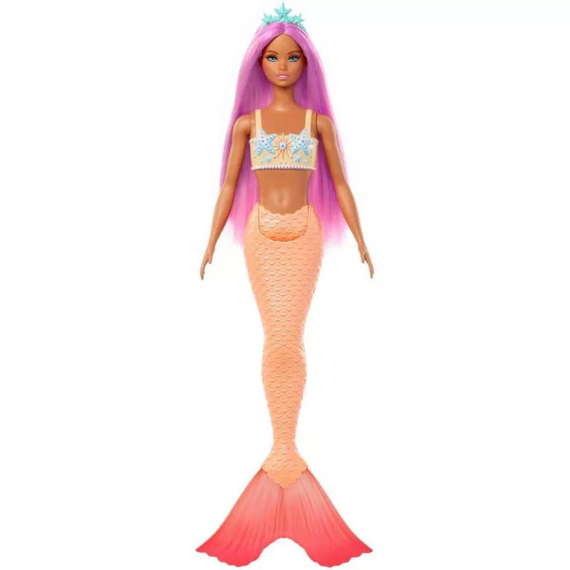 Barbie Mermaid Doll with Pink Hair, Soft Orange Tail and Headband Accessory thumbnail