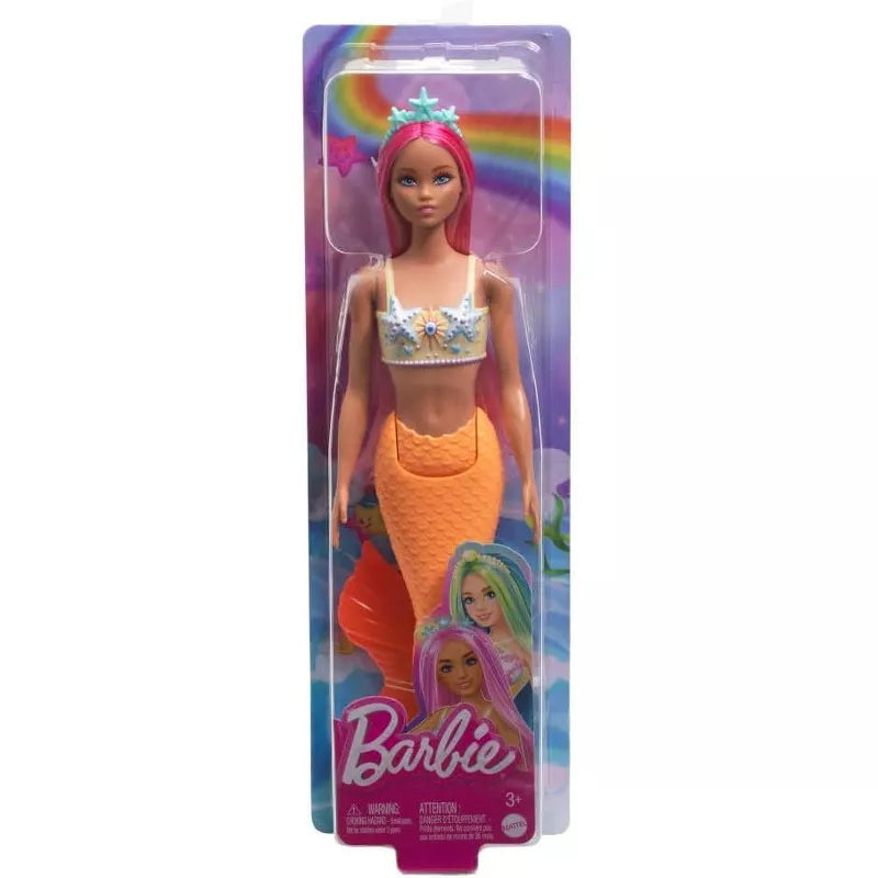 Barbie Mermaid Doll with Pink Hair, Soft Orange Tail and Headband Accessory thumbnail