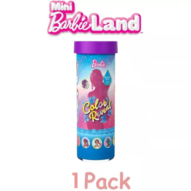 Barbie Mini BarbieLand Color Reveal Dolls, 1.5-inch Doll with Surprise Water Reveal (Styles May Vary)