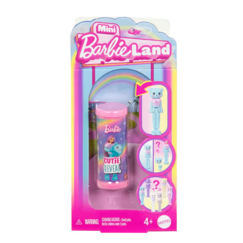 Barbie Mini BarbieLand Cutie Reveal Doll and Pet, 1.5