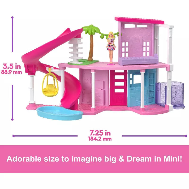 Barbie Mini Barbieland Doll House Playset with 1.5-Inch Doll, Mini Furniture, Accessories, Collectible Compact Toy Set for Kids’ Creative Play and Display Fun thumbnail