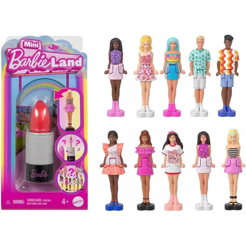 Barbie Mini BarbieLand Fashionistas Dolls, 1.5-inch Dolls in Lipstick Tube, Surprise Reveal (Styles May Vary) thumbnail