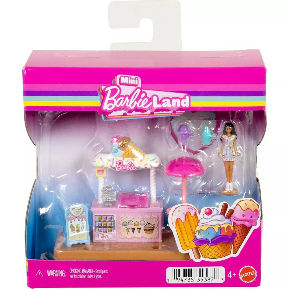Barbie Land Ice Cream Stand Playset with 1.5-Inch Mini Doll thumbnail
