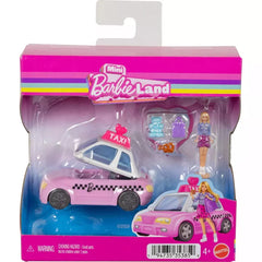 Barbie Land Mini Doll & Taxi Vehicle Set with 1.5-Inch Doll & Accessories