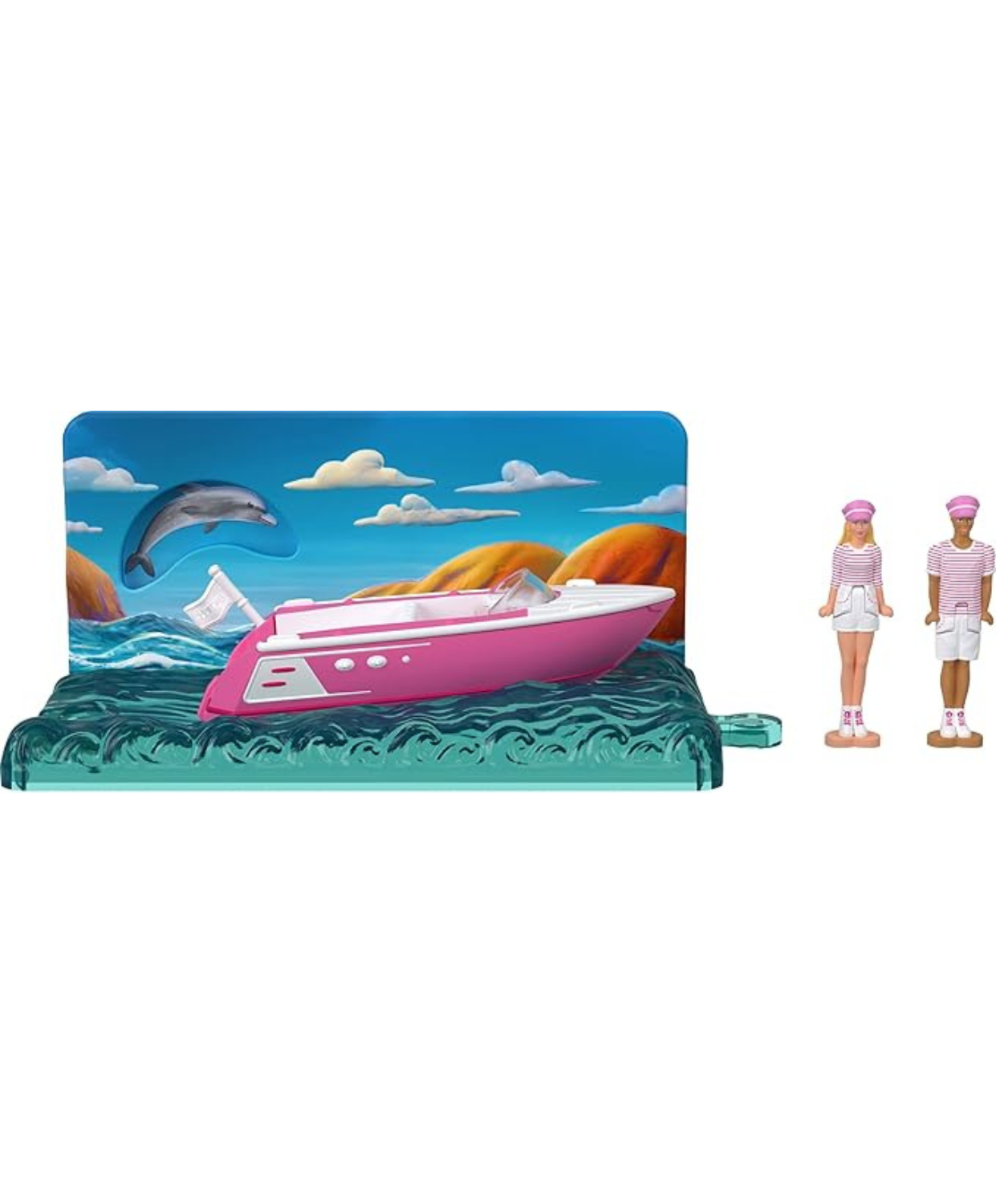 Barbie Mini Barbie Land The Movie Boat Vehicle – Miniature Movie-Inspired Boat Playset with Mini Doll Compatibility
