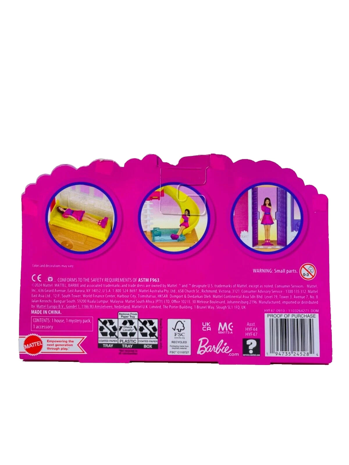 Barbie Mini Barbieland Doll House Playset with 1.5-Inch Doll, Mini Furniture, Accessories, Collectible Compact Toy Set for Kids’ Creative Play and Display Fun thumbnail