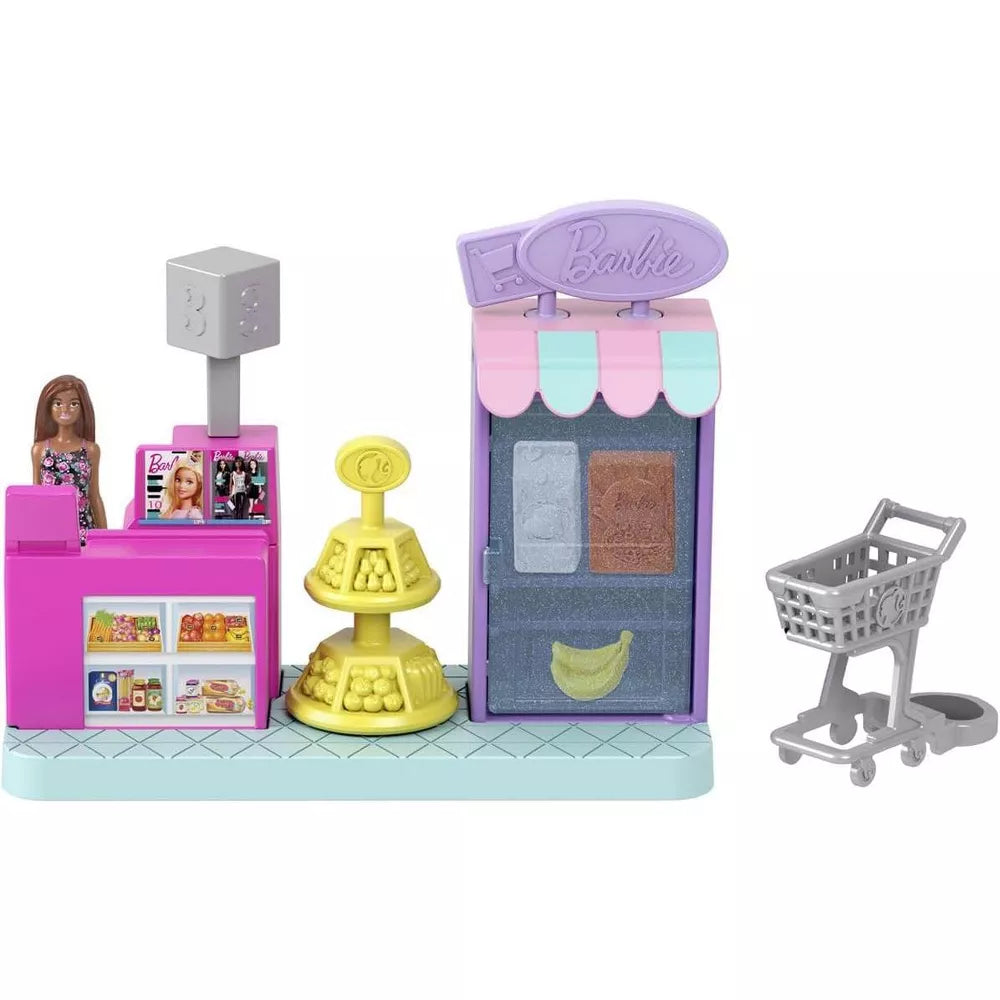 Barbie Mini Doll Grocery Store Playset with Checkout & Accessories thumbnail