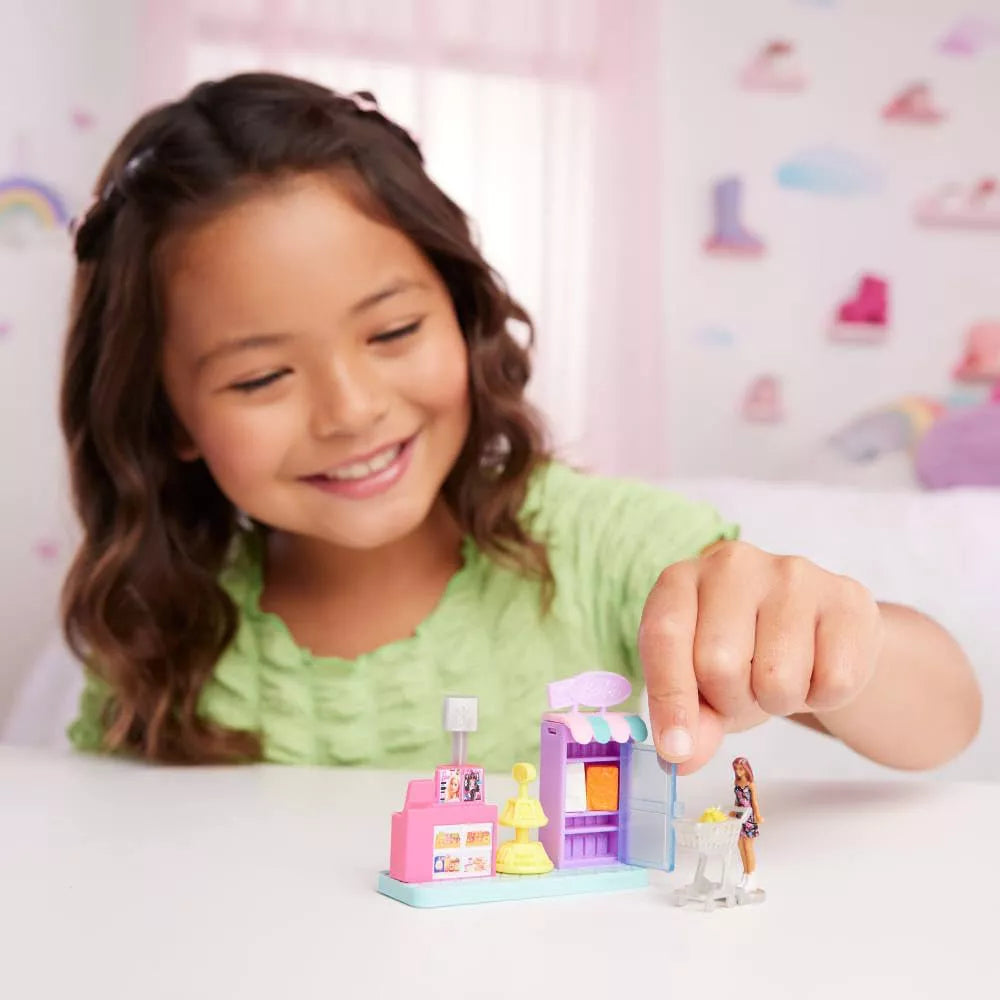 Barbie Mini Doll Grocery Store Playset with Checkout & Accessories thumbnail